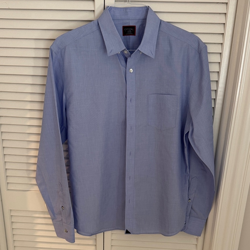 UnTuckit Men's Blue Dress Shirt